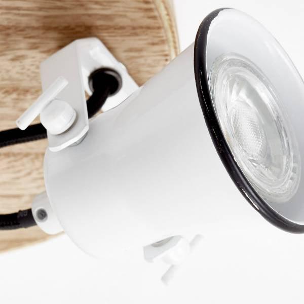 Brilliant 3 Light 15W Seed Round Spotlight - White &amp; Light Wood | 82234/05 from DID Electrical - guaranteed Irish, guaranteed quality service. (6977601274044)