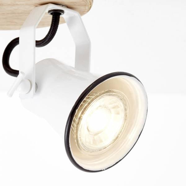 Brilliant 3 Light 15W Seed Round Spotlight - White &amp; Light Wood | 82234/05 from DID Electrical - guaranteed Irish, guaranteed quality service. (6977601274044)