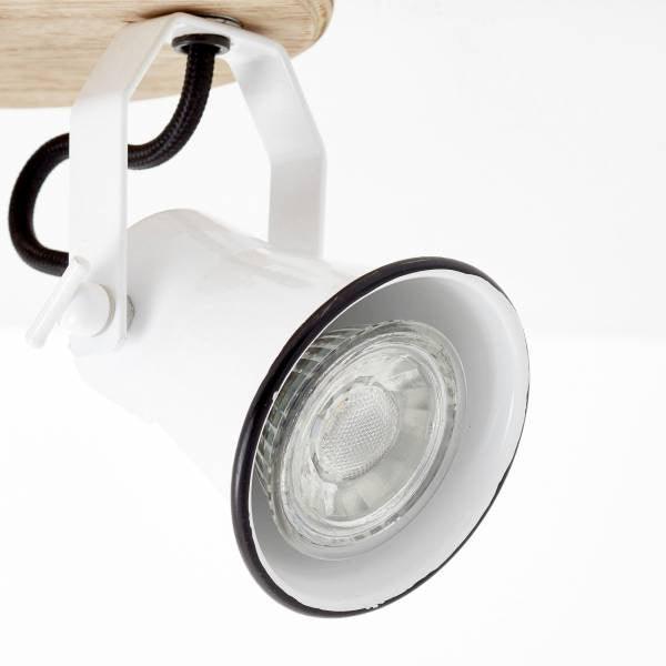 Brilliant 3 Light 15W Seed Round Spotlight - White &amp; Light Wood | 82234/05 from DID Electrical - guaranteed Irish, guaranteed quality service. (6977601274044)