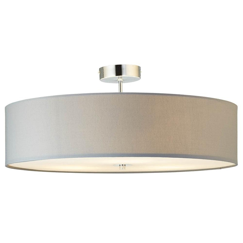 Brilliant 3 Light 180W Andria Ceiling Light - Chrome & Light Grey | 93522/22 from DID Electrical - guaranteed Irish, guaranteed quality service. (6977604190396)