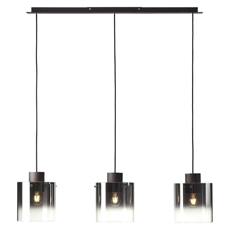 Brilliant 3 Light 180W Beth Pendant Light Coffee & Smoke Glass | 75573/20 from DID Electrical - guaranteed Irish, guaranteed quality service. (6977611104444)