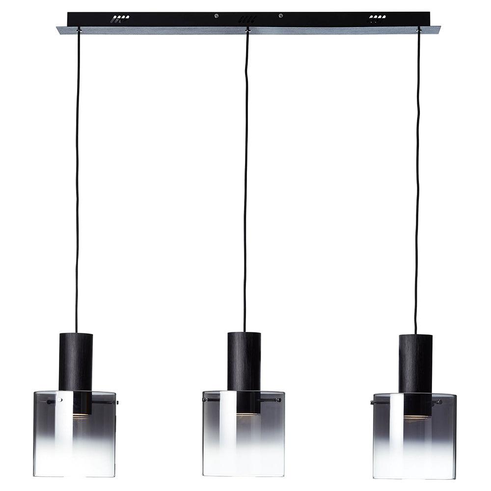 Brilliant 3 Light 30W Beth LED Pendant Light Black &amp; Smoked Glass | G75573/93 from DID Electrical - guaranteed Irish, guaranteed quality service. (6977611628732)