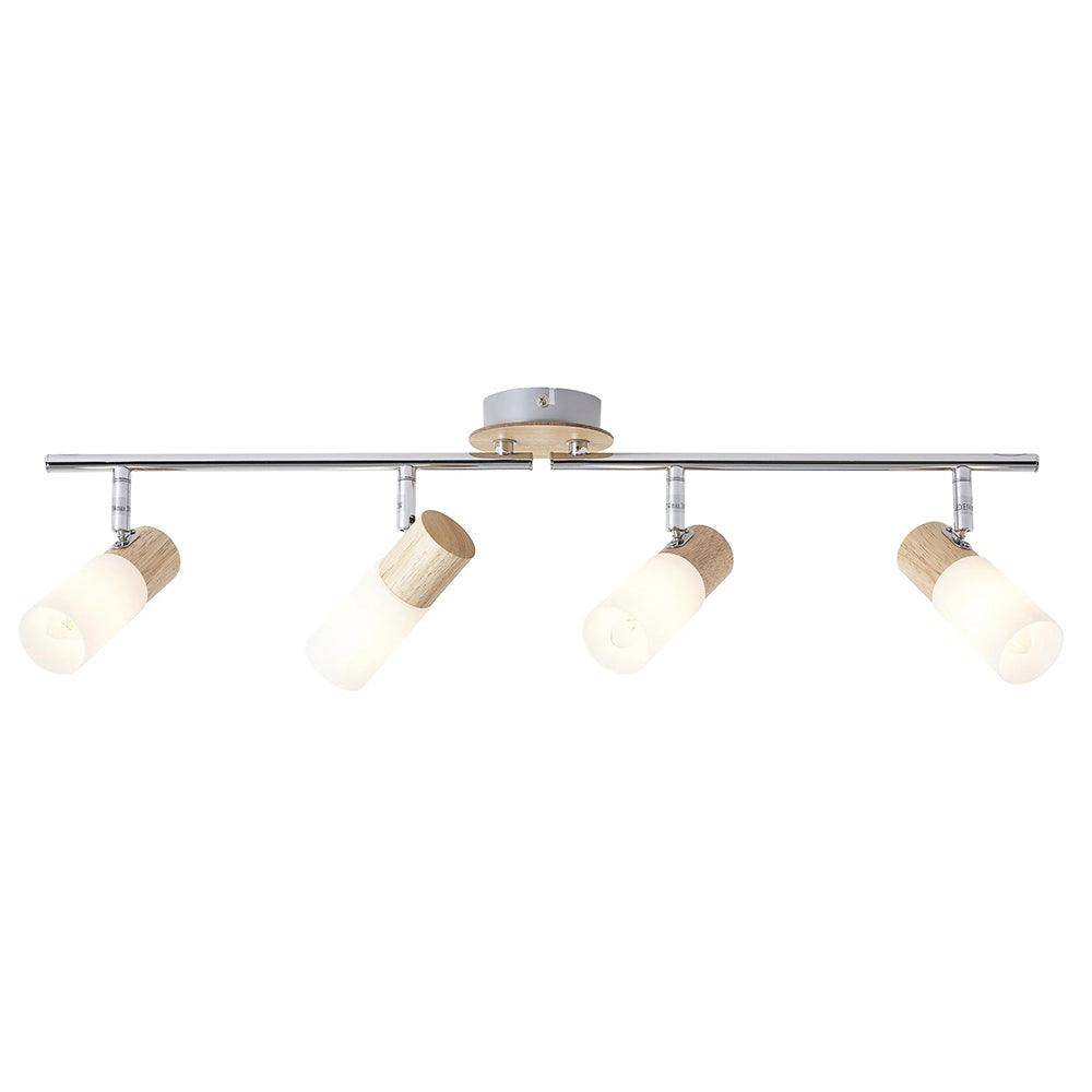 Brilliant 4 Light 14W Babsan Spotlight - Wood Light &amp; White | 51432/50 from DID Electrical - guaranteed Irish, guaranteed quality service. (6977595048124)