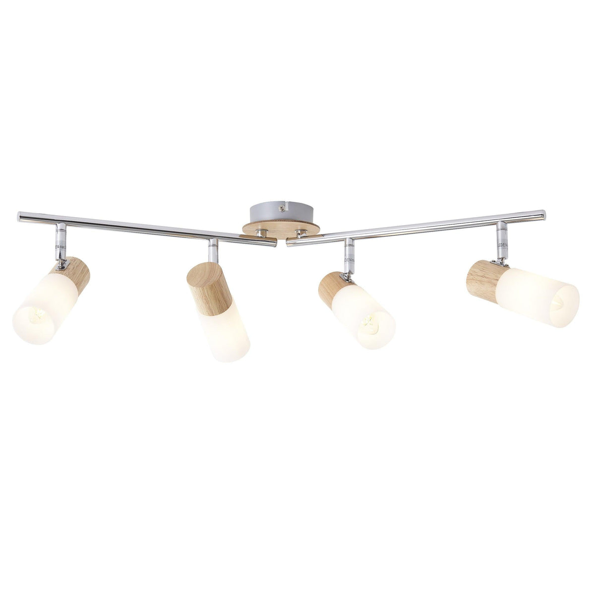 Brilliant 4 Light 14W Babsan Spotlight - Wood Light &amp; White | 51432/50 from DID Electrical - guaranteed Irish, guaranteed quality service. (6977595048124)