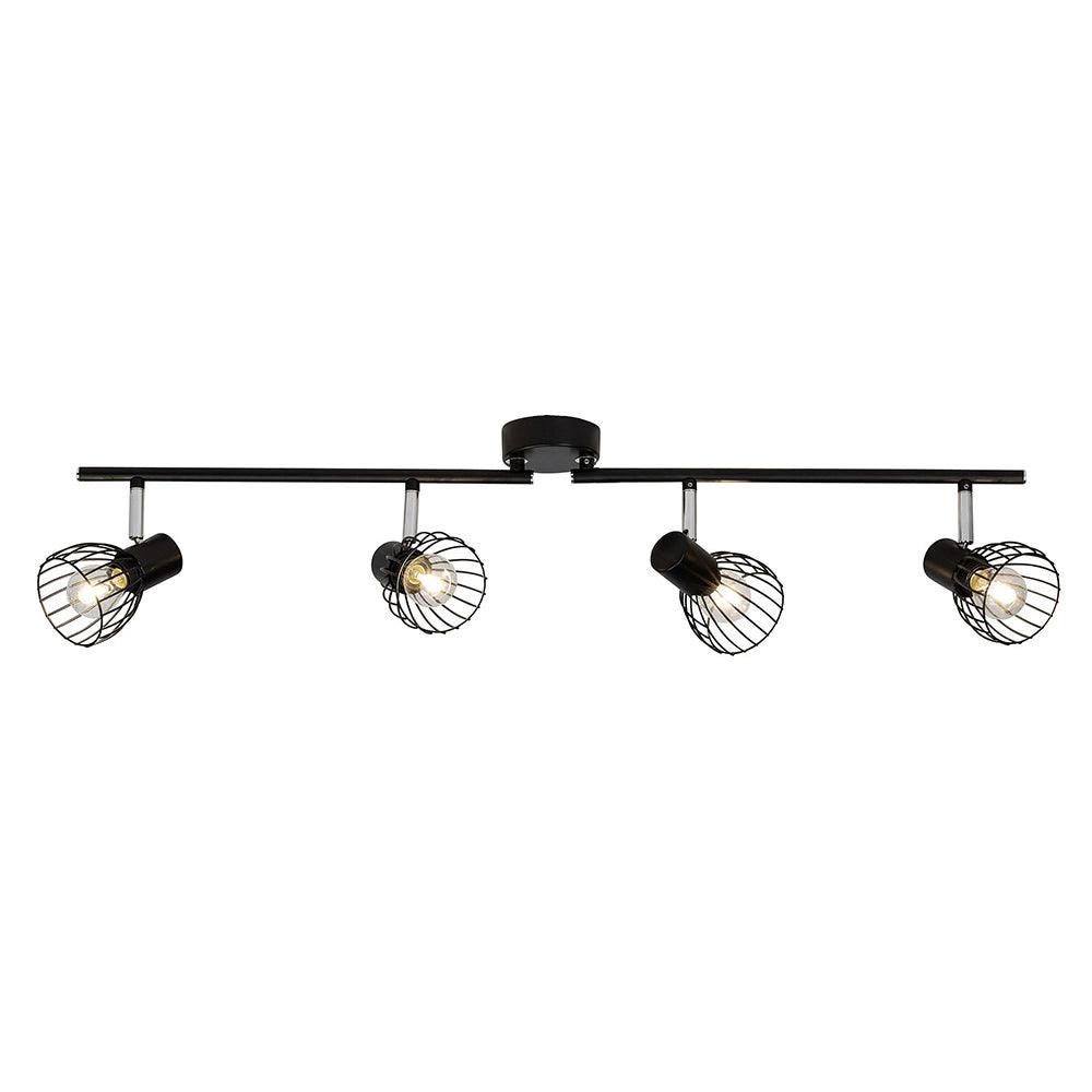 Brilliant 4 Light 160W Blacky Spot Tube - Black | 62132/06 from DID Electrical - guaranteed Irish, guaranteed quality service. (6977596588220)