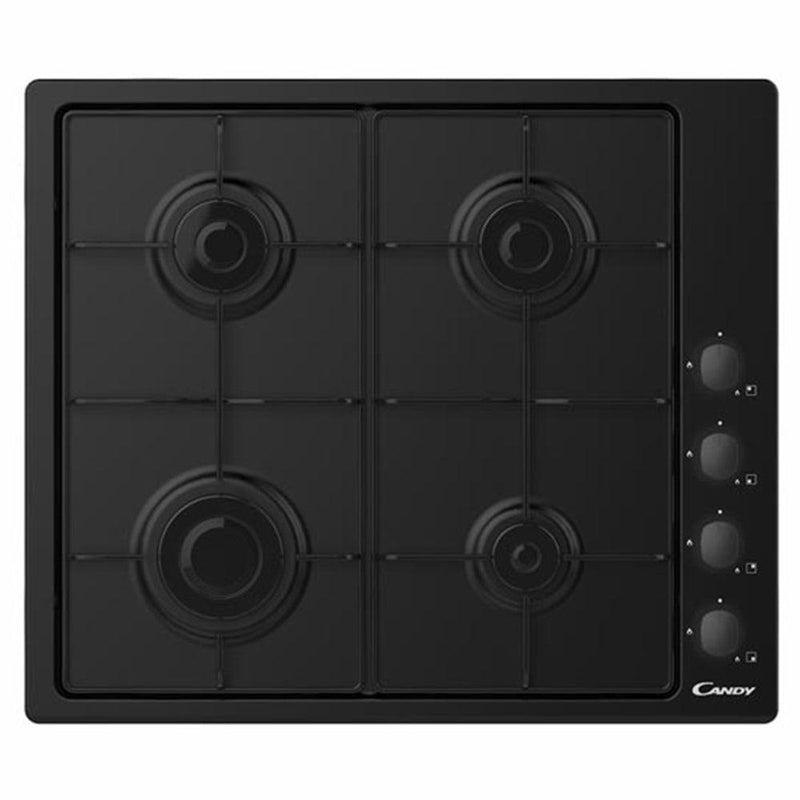 Candy 60cm 4 Burner Gas Hob - Black | CHW6LBB from DID Electrical - guaranteed Irish, guaranteed quality service. (6890808443068)