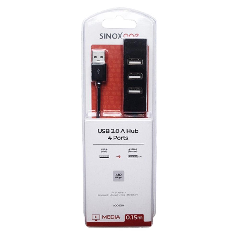 Fleming Connectech 0.15m USB 2.0 Hub 4-port - Black | OC4084 (7096610652348)