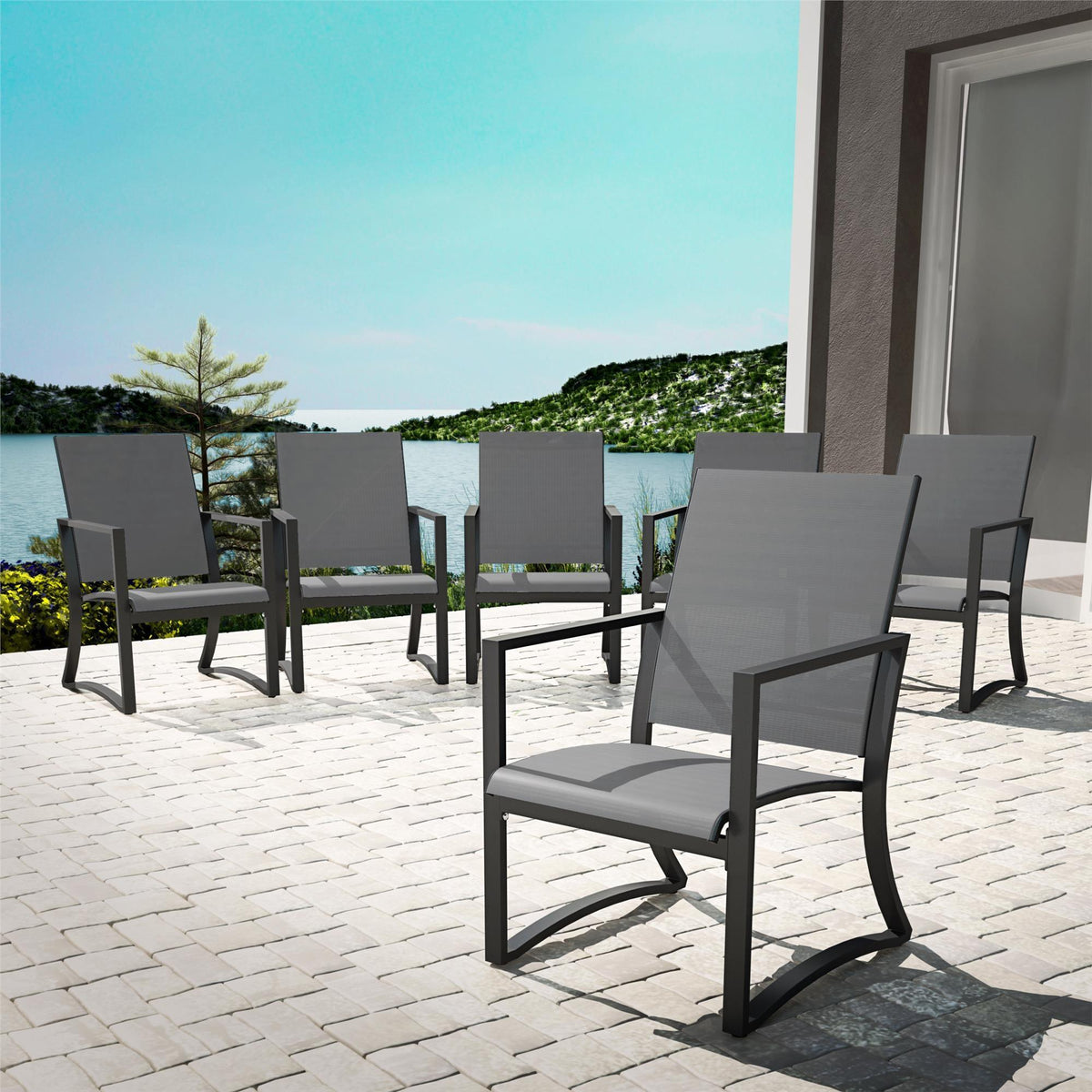Cosco Capitol Hill Set of 6 Outdoor Dining Chairs - Light Grey | 88681LGCEUK from DID Electrical - guaranteed Irish, guaranteed quality service. (6977708687548)