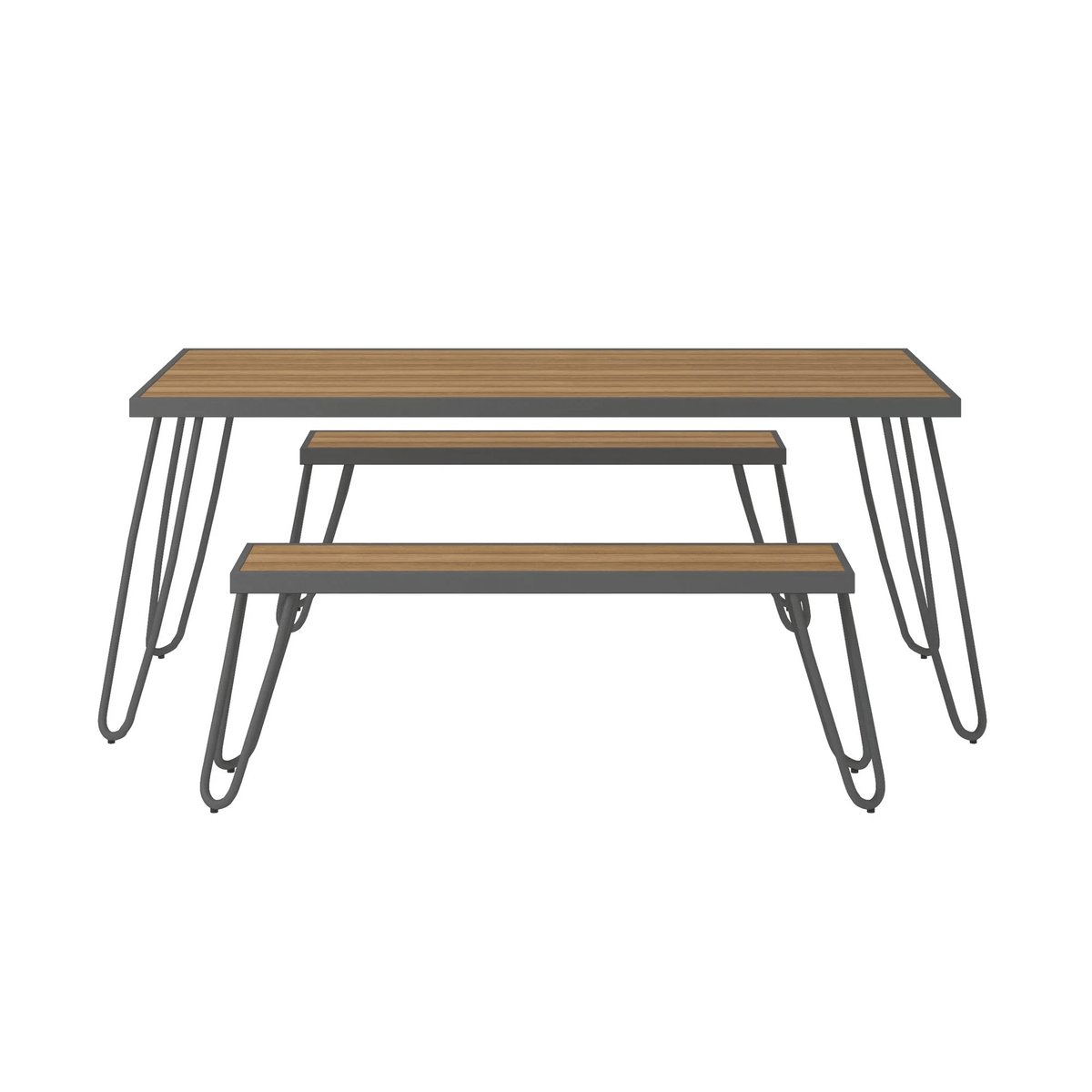 Cosco Novogratz Paulette 5&#39; Table and Bench Set - Charcoal | 88192CNOEUK (7543675486396)