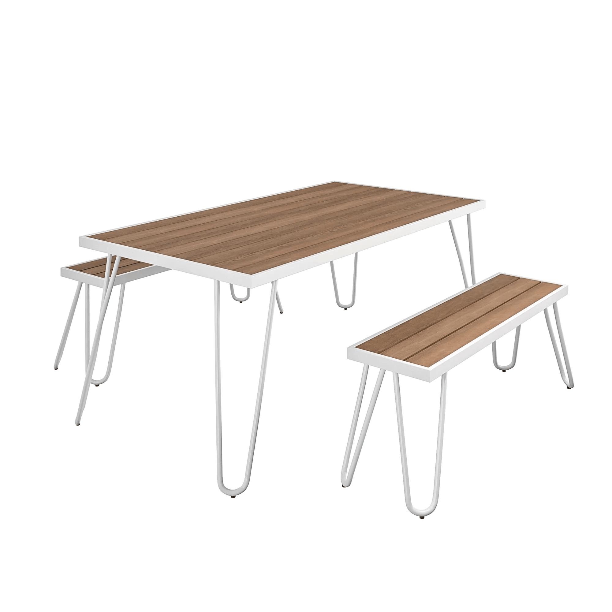Cosco Novogratz Paulette 5' Table and Bench Set - White | 88192WNOEUK (7543675388092)