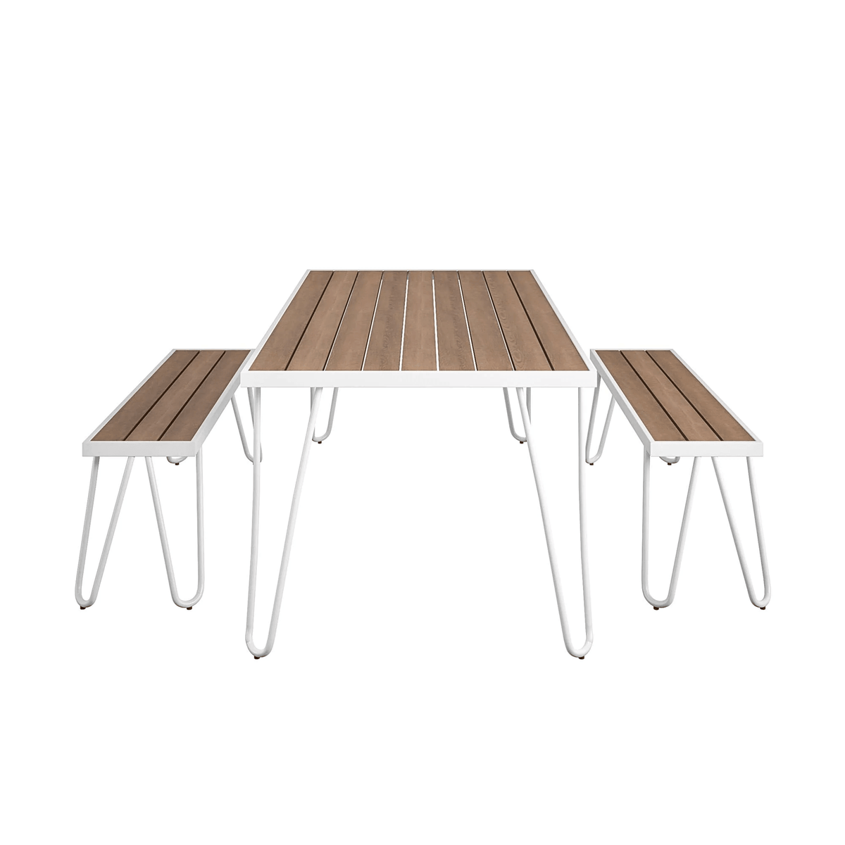 Cosco Novogratz Paulette 5&#39; Table and Bench Set - White | 88192WNOEUK (7543675388092)