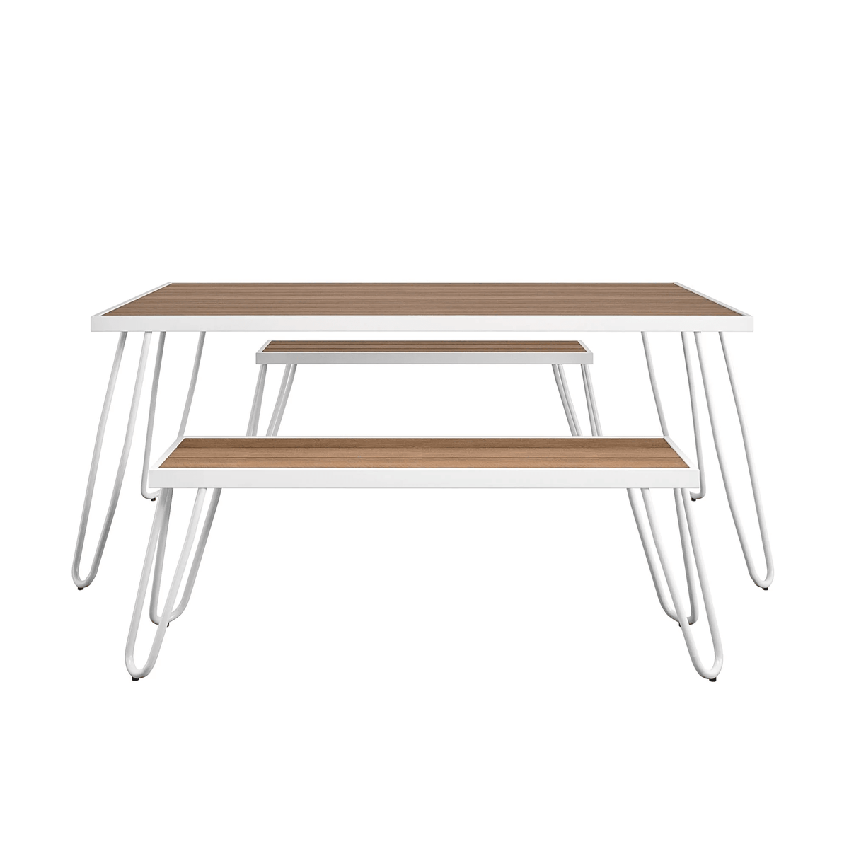 Cosco Novogratz Paulette 5&#39; Table and Bench Set - White | 88192WNOEUK (7543675388092)