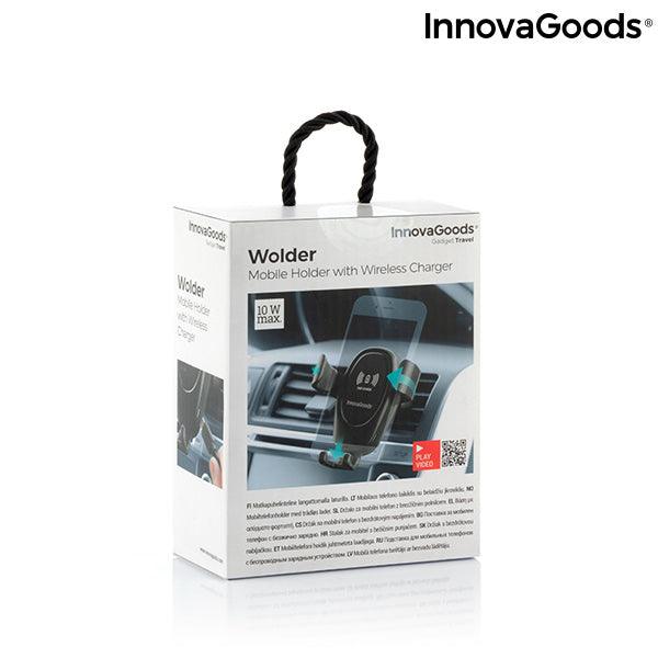 InnovaGoods Wolder Mobile Holder with Wireless Charger - Black | 815974 (7542236774588)