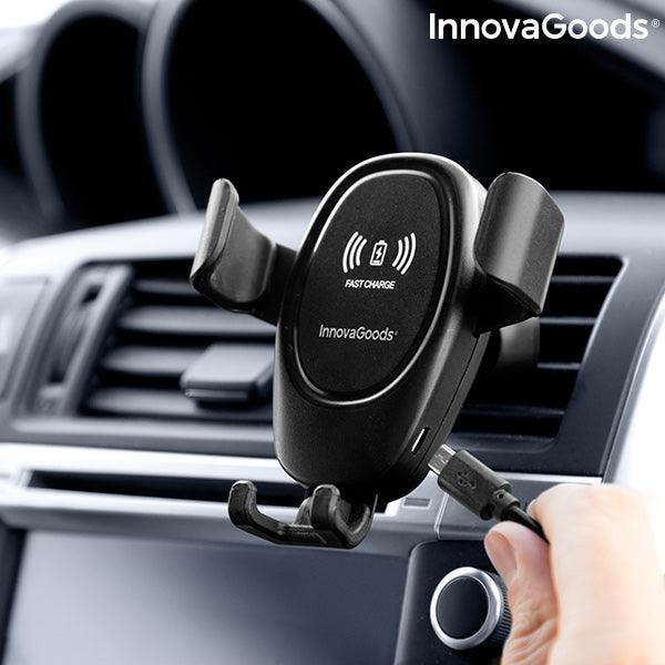 InnovaGoods Wolder Mobile Holder with Wireless Charger - Black | 815974 (7542236774588)