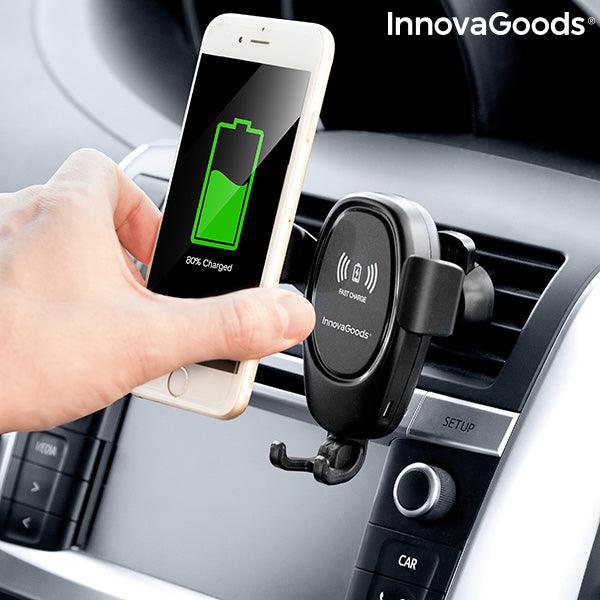InnovaGoods Wolder Mobile Holder with Wireless Charger - Black | 815974 (7542236774588)