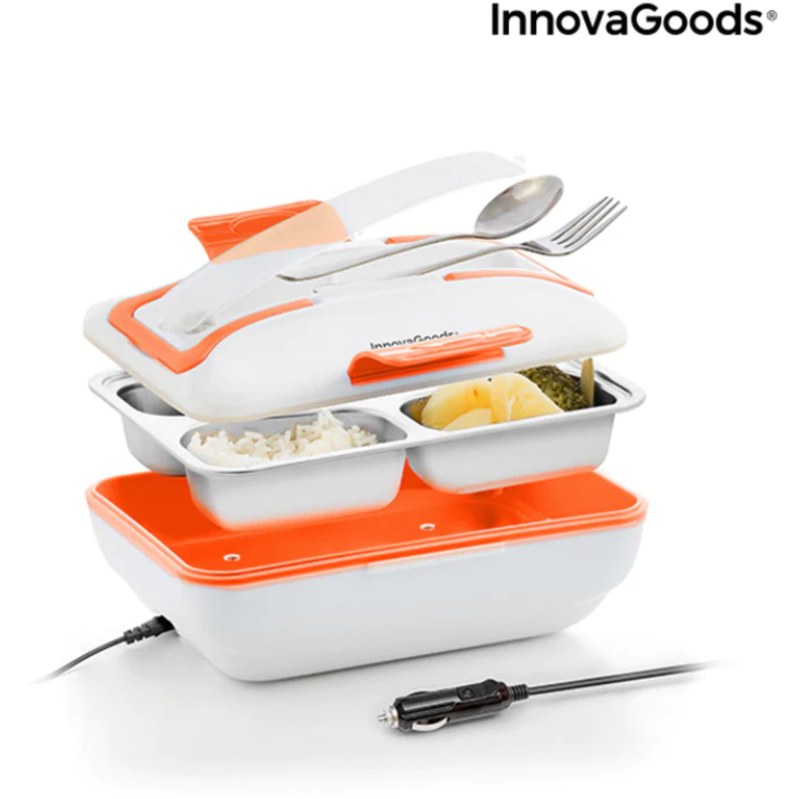 Deal Drop Innovagoods Pro 50W Electric Lunch Box - White &amp; Green - 815950 (7542334390460)