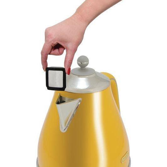 Delonghi 1.7L 3000W Jug Kettle - Yellow | KBOC3001.Y from DID Electrical - guaranteed Irish, guaranteed quality service. (6890804707516)