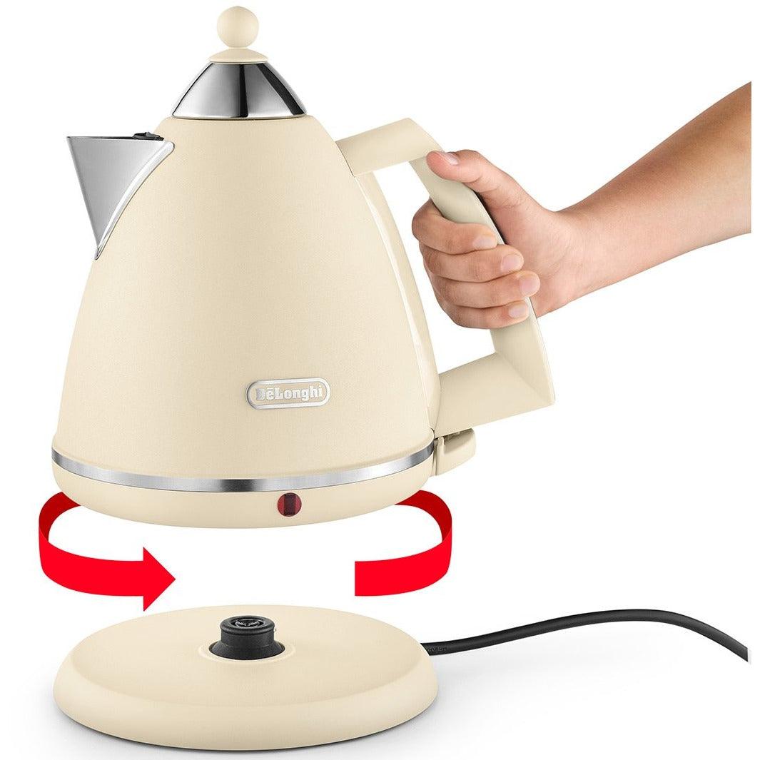 DeLonghi Argento Flora 1.7L Kettle - Beige | KBX3016.BG from DID Electrical - guaranteed Irish, guaranteed quality service. (6890772758716)