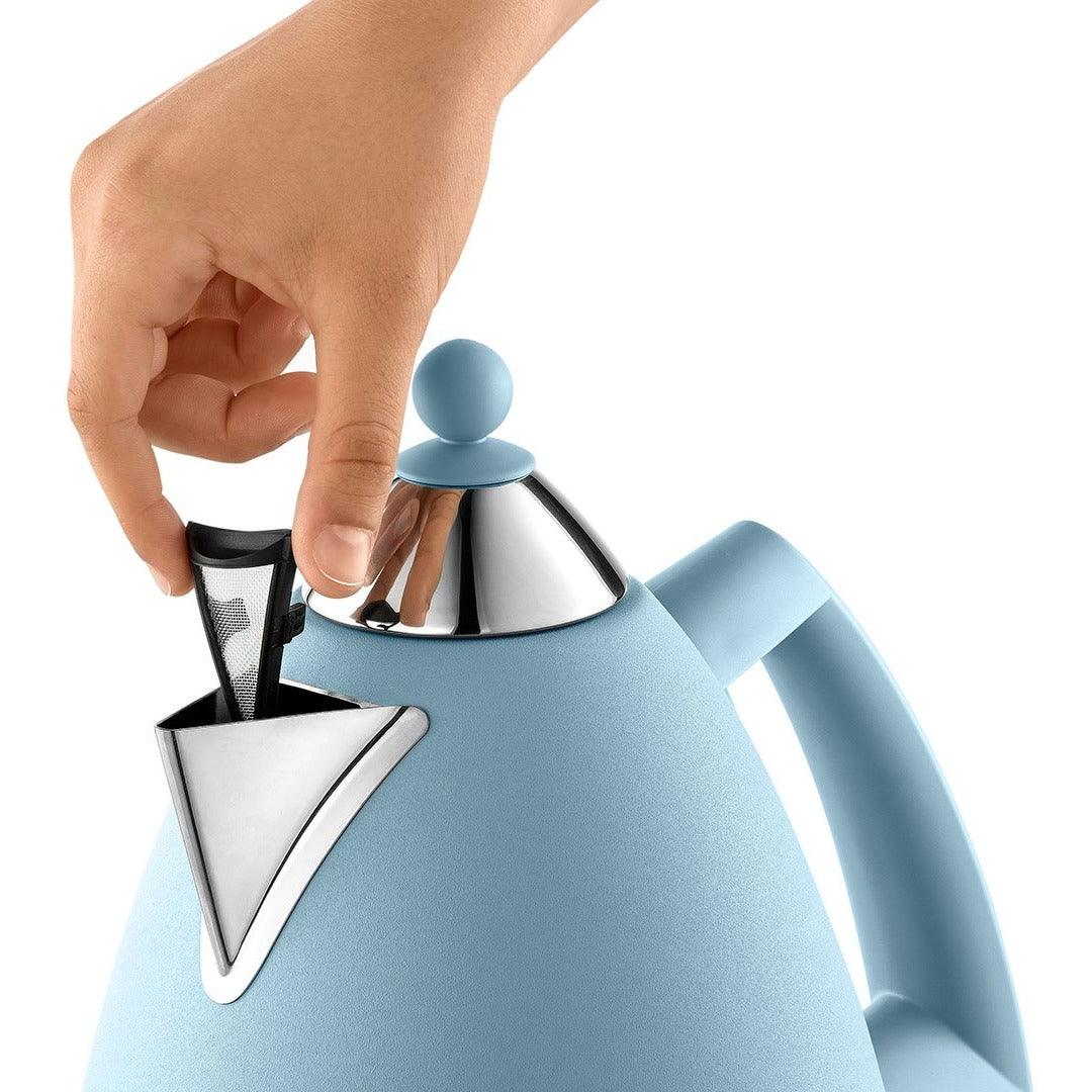DeLonghi Argento Flora 1.7L Kettle - Blue | KBX3016.AZ from DID Electrical - guaranteed Irish, guaranteed quality service. (6890772168892)