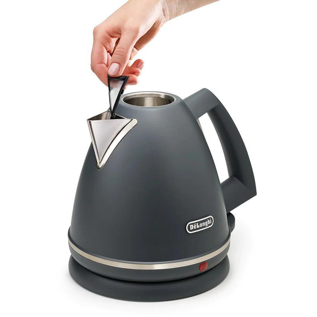 DeLonghi Argento Silva 1.7L 3000W Jug Kettle - Grey | KBX3016.GY from DID Electrical - guaranteed Irish, guaranteed quality service. (6977506738364)