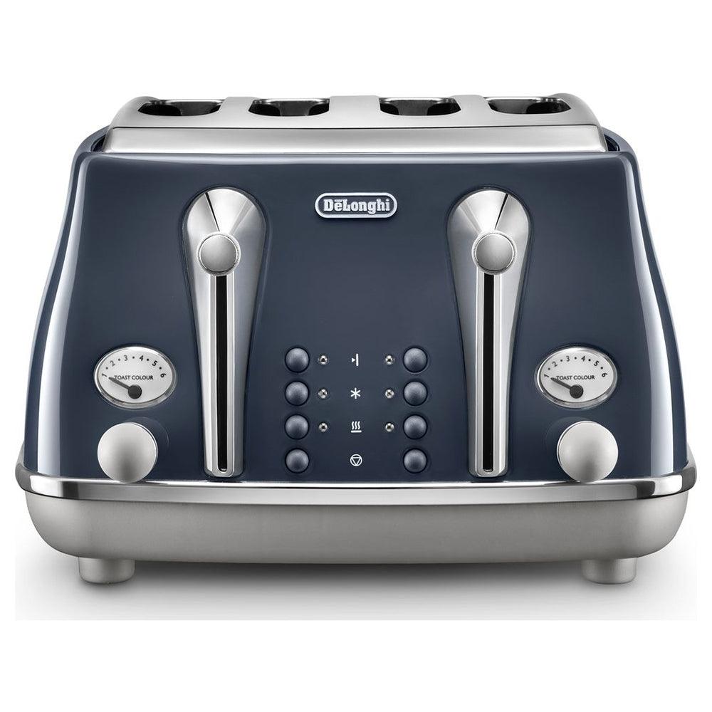 DeLonghi Icona 1800W 4 Slice Toaster - Blue | CTOC4003.BL from DID Electrical - guaranteed Irish, guaranteed quality service. (6890804248764) ()