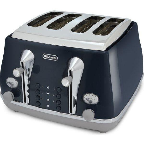 DeLonghi Icona 1800W 4 Slice Toaster - Blue | CTOC4003.BL from DID Electrical - guaranteed Irish, guaranteed quality service. (6890804248764)