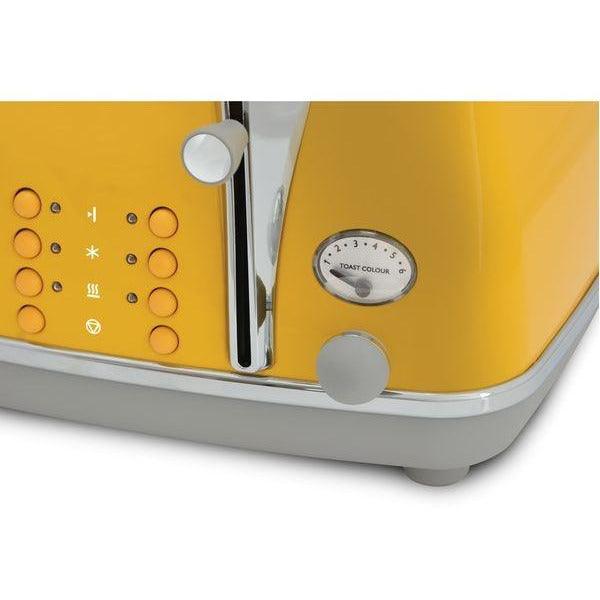 DeLonghi Icona 1800W 4 Slice Toaster - Yellow | CTOC4003.Y from DID Electrical - guaranteed Irish, guaranteed quality service. (6890804510908)
