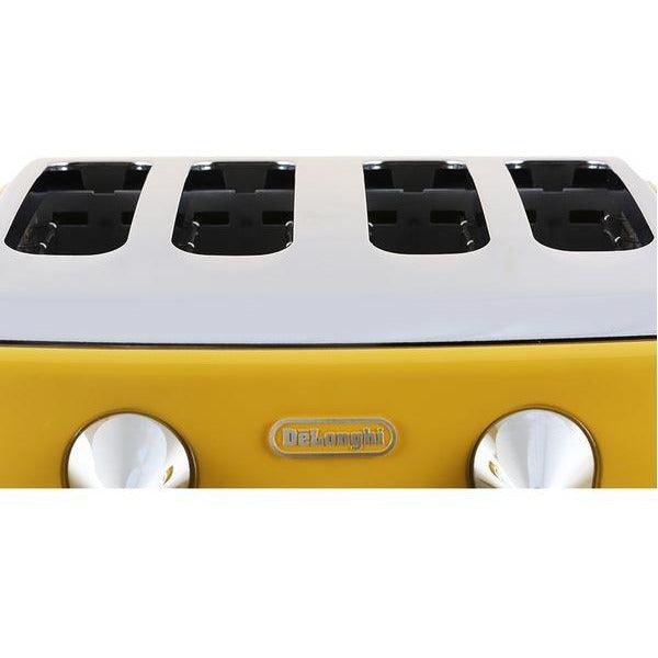 DeLonghi Icona 1800W 4 Slice Toaster - Yellow | CTOC4003.Y from DID Electrical - guaranteed Irish, guaranteed quality service. (6890804510908)