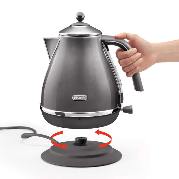 DeLonghi Icona Metallics 1.7L 2000W Jug Kettle - Grey | KBOT3001.GY (7258433552572)