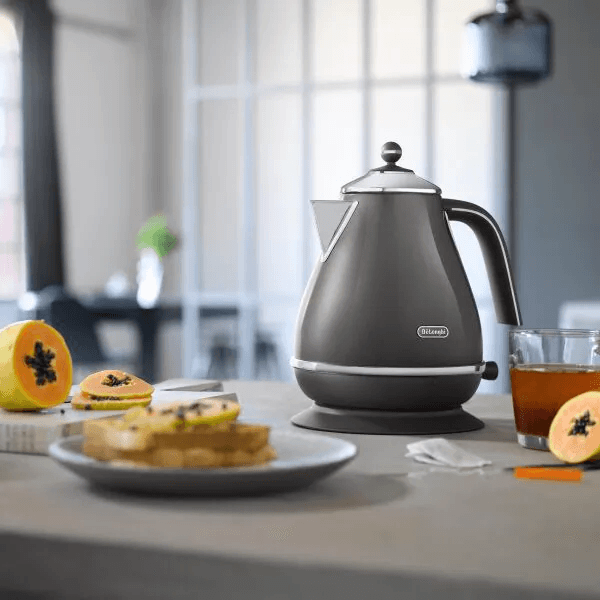 DeLonghi Icona Metallics 1.7L 2000W Jug Kettle - Grey | KBOT3001.GY (7258433552572)