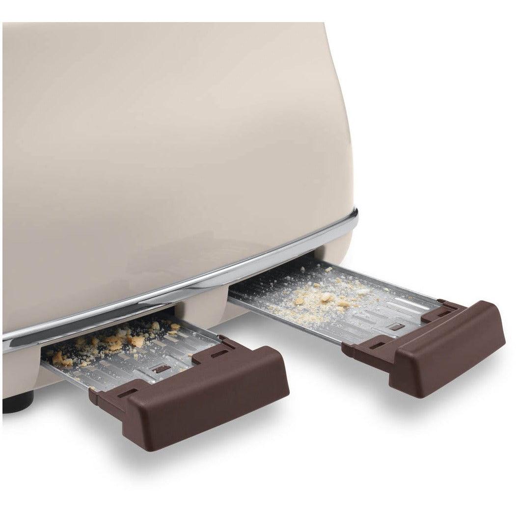 DeLonghi Icona Vintage 1800W 4 Slice Toaster - Beige | CTOV4003.BG from DID Electrical - guaranteed Irish, guaranteed quality service. (6977373077692)