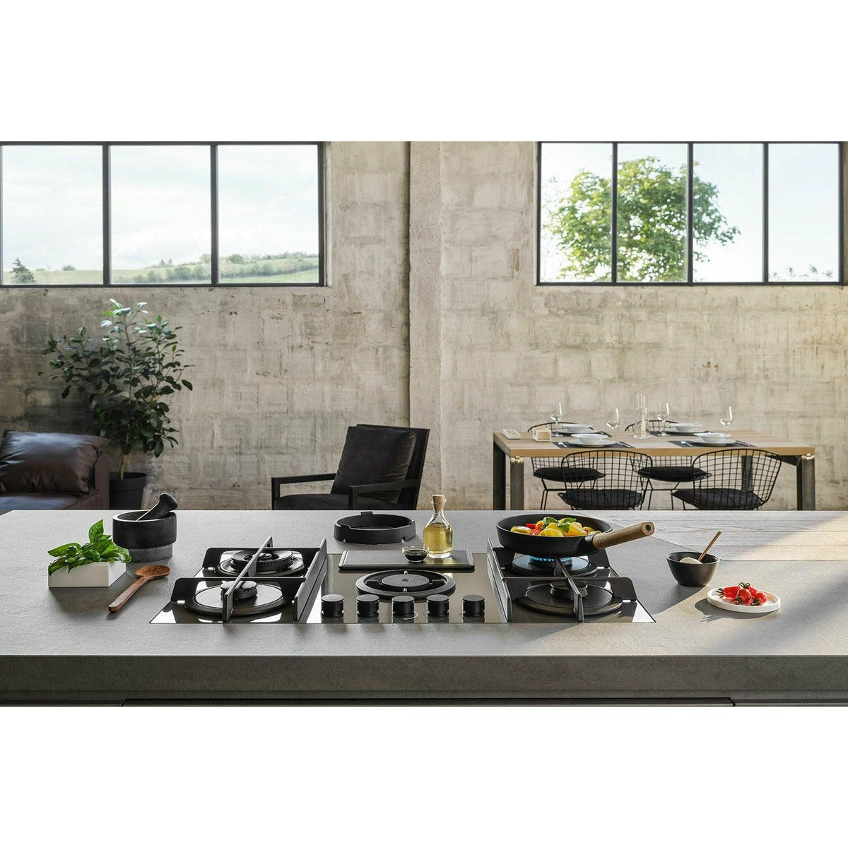 Elica NikolaTesla Flame 88CM Duct-out Induction Hob - Black | NIKOFLAMEDUCTBL (7521630847164)