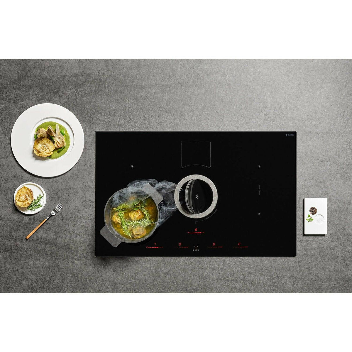 Elica NikolaTesla Switch 83CM Filtering Induction Hob - Black | NIKOSWITCHRECYCLEBL (7515494121660)