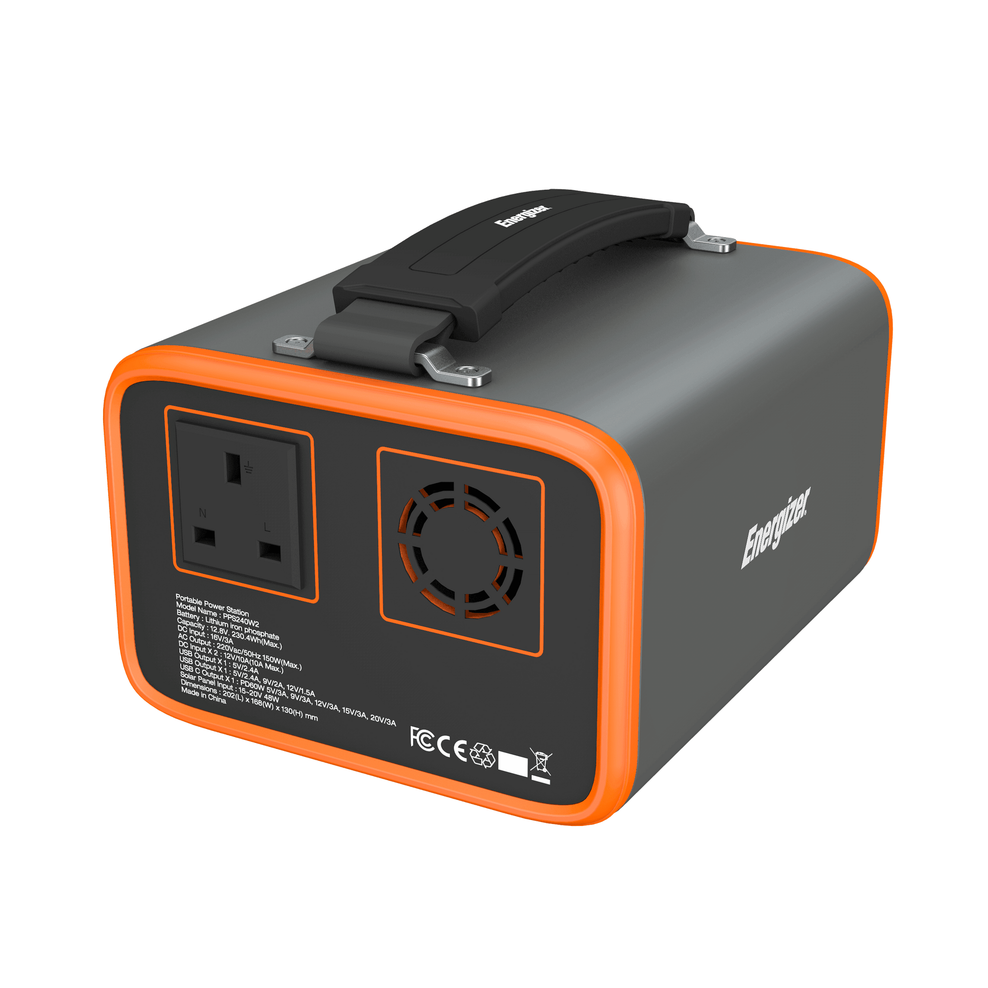 Energizer 72000mAh Portable Power Station - Black & Orange | PPS240W02 (7530486202556)