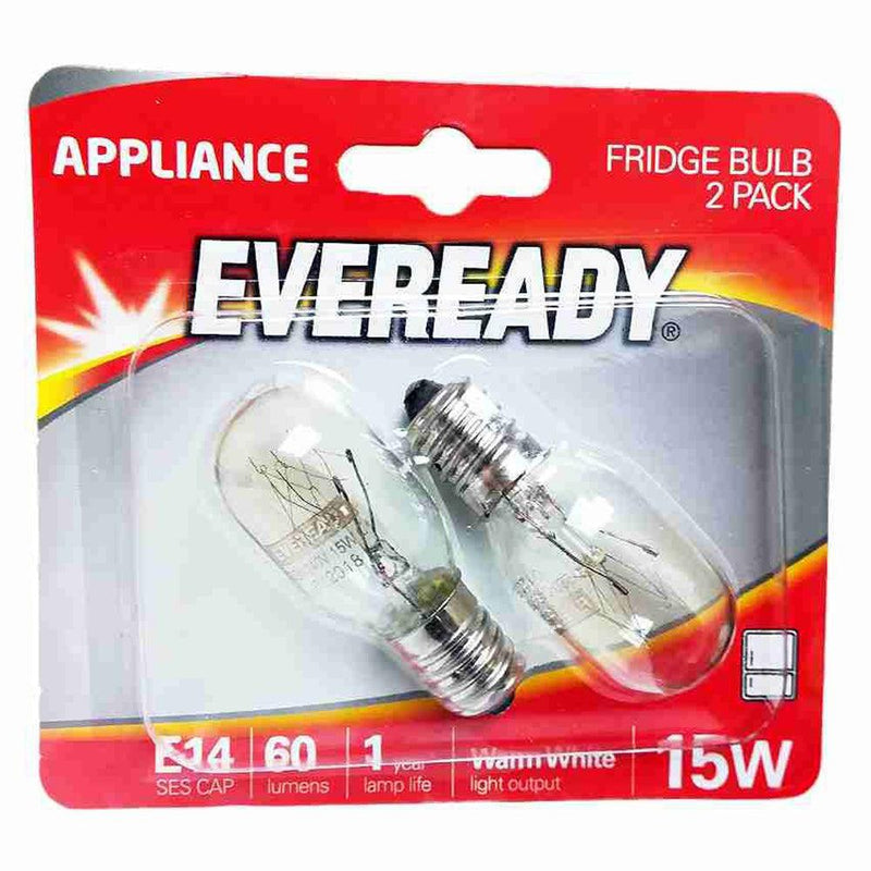 Eveready E14 15W Fridge Bulb Pack of 2 - Warm White | 012047 (7312382918844)