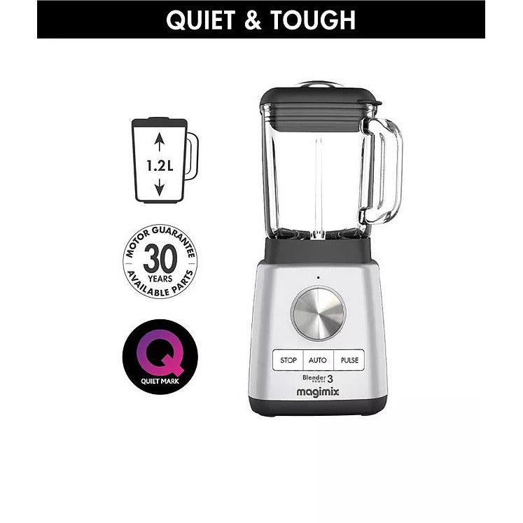 Magimix Blender Power 3 1.2L 1000W Compact Blender - Matte Chrome | 11641 from Magimix - DID Electrical