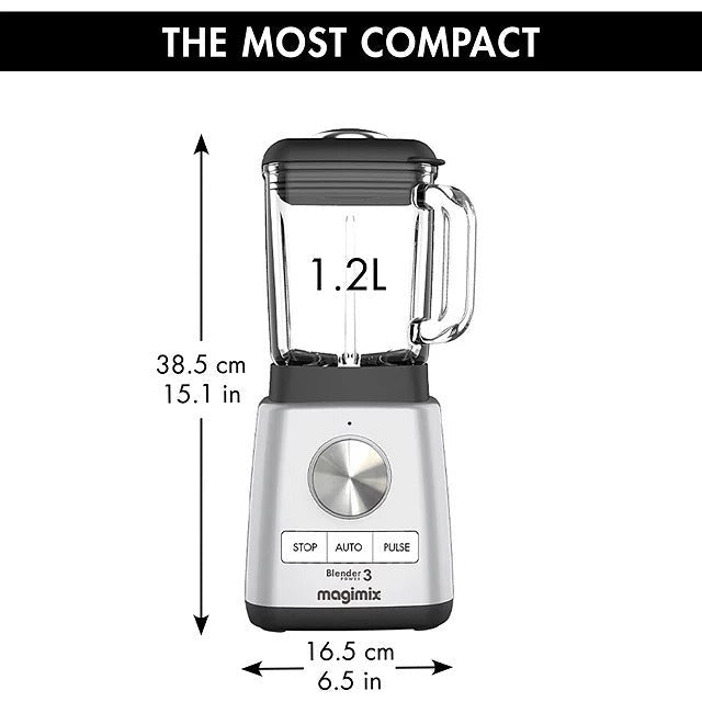 Magimix Blender Power 3 1.2L 1000W Compact Blender - Matte Chrome | 11641 from Magimix - DID Electrical