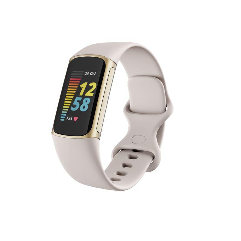 Fitbit Charge 5 Fitness and Health Tracker - Lunar White / Soft Gold Stainless Steel | 79-FB421GLWT (7172747034812)