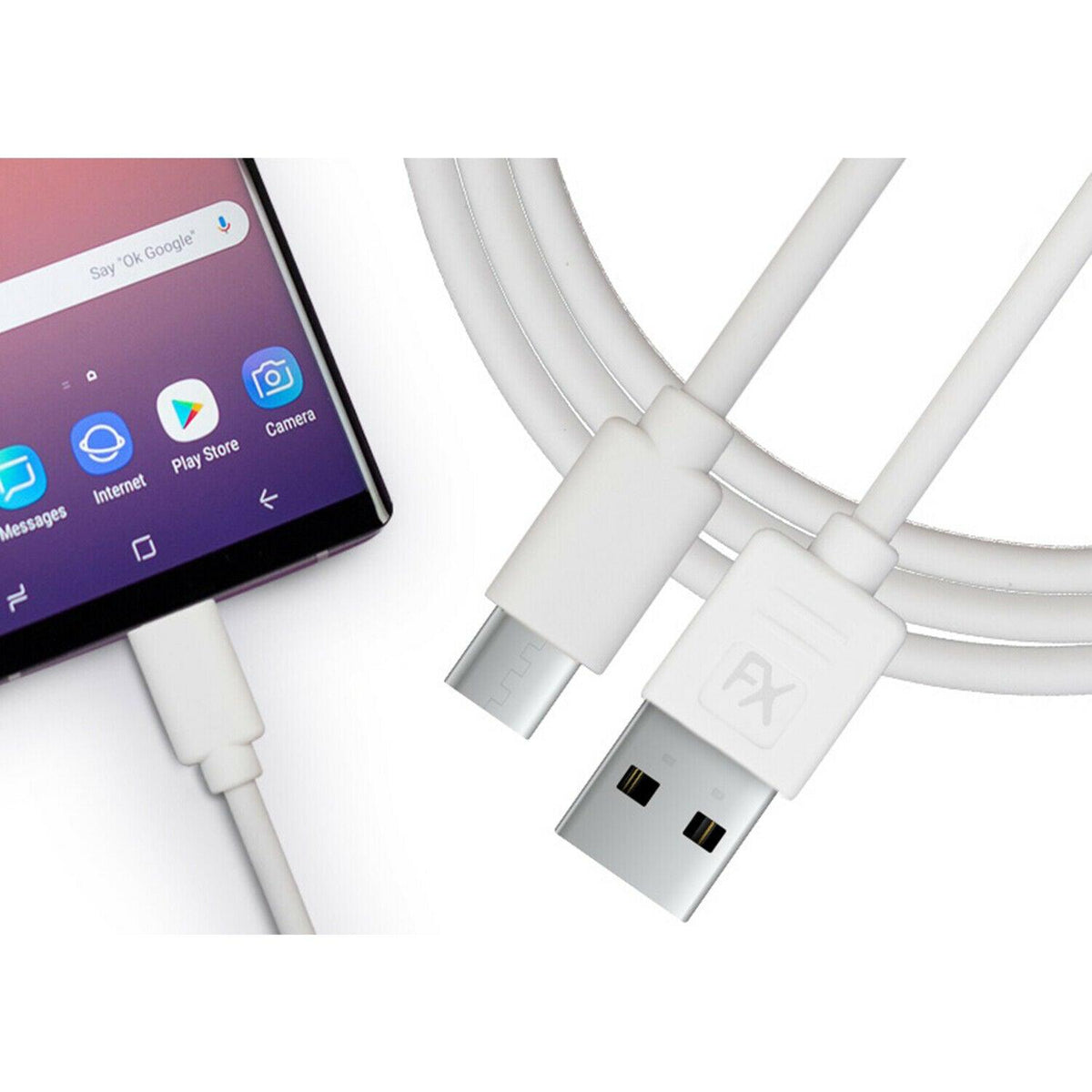 FX Factory Type C 1M USB Data Cable - White | 847370 from DID Electrical - guaranteed Irish, guaranteed quality service. (6890938040508)