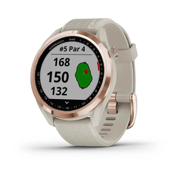 Garmin Approach S42 Golf Smart Watch - Rose Gold & Light Sand | 49-GAR-010-02572-02 (7524475109564)