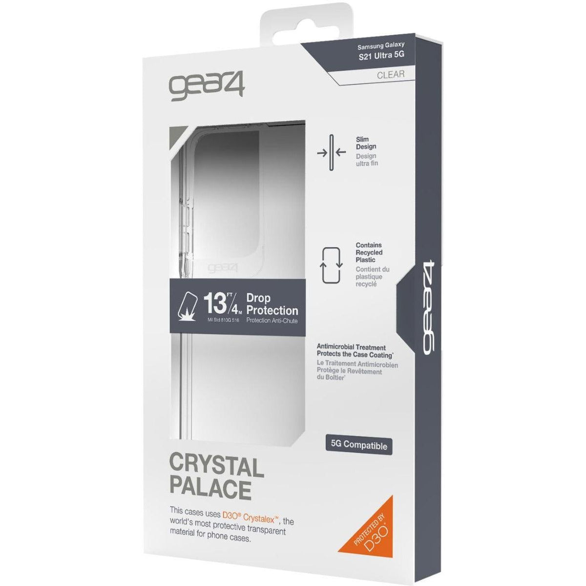 Gear4 Crystal Palace Case for Samsung S21 Ultra 5G - Clear | 702007307 from DID Electrical - guaranteed Irish, guaranteed quality service. (6977587740860)