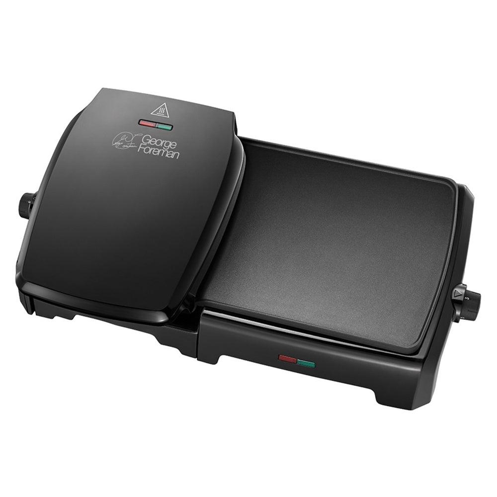 George Foreman 10 Portion Entertaining Grill and Griddle - Black | 23450 from DID Electrical - guaranteed Irish, guaranteed quality service. (6890781114556)