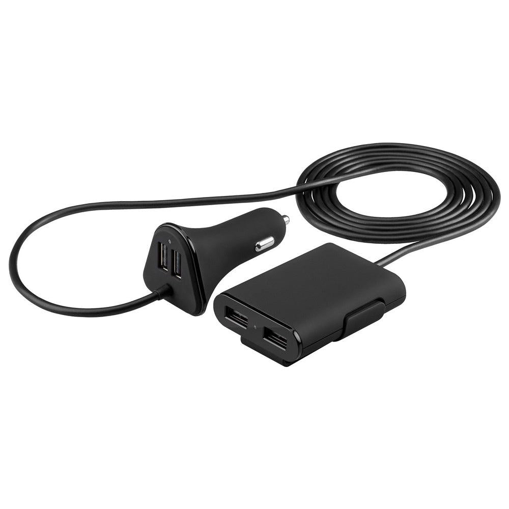 Goobay Quad 1.8m USB Car Charger - Black | 71451 from DID Electrical - guaranteed Irish, guaranteed quality service. (6890781475004)