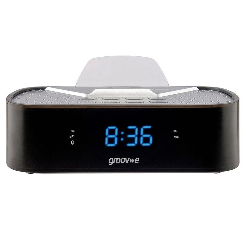 Groov-E Alarm Clock Radio with USB Charging - Black | GVSP406BK from DID Electrical - guaranteed Irish, guaranteed quality service. (6890845765820)