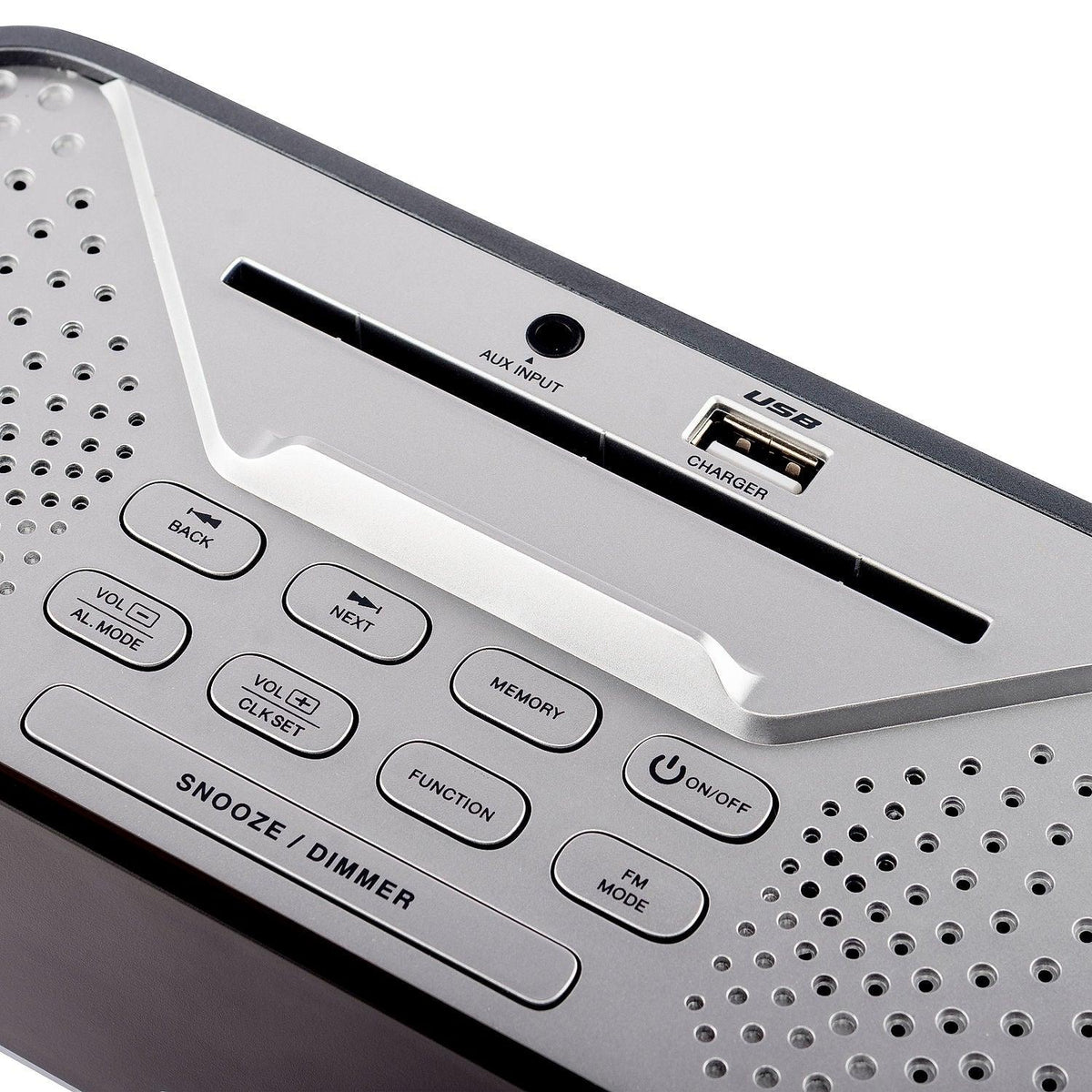Groov-E Alarm Clock Radio with USB Charging - Black | GVSP406BK from DID Electrical - guaranteed Irish, guaranteed quality service. (6890845765820)