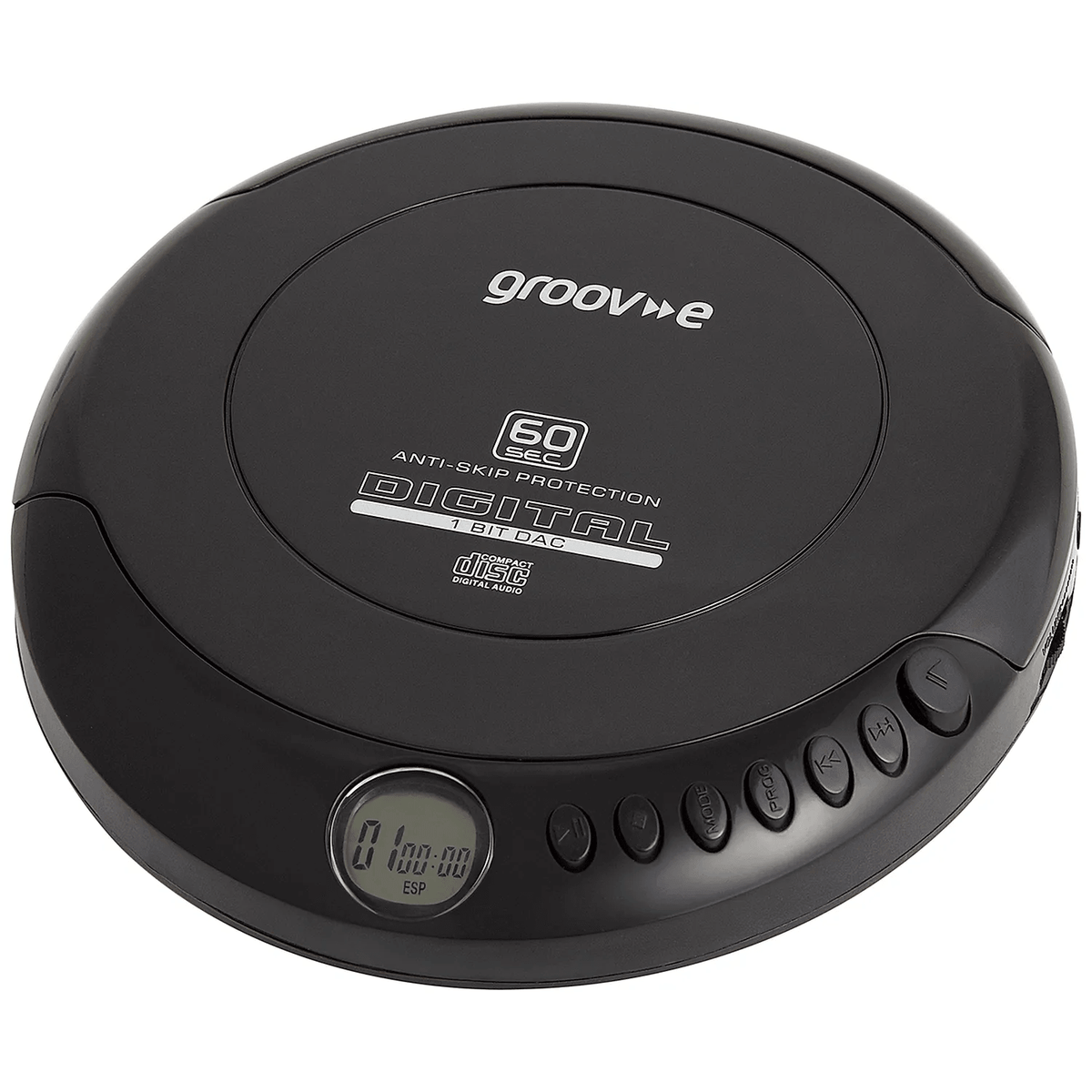 Groov-e Retro Personal CD Player with Earphones - Black | GVPS110BK (7517897523388)