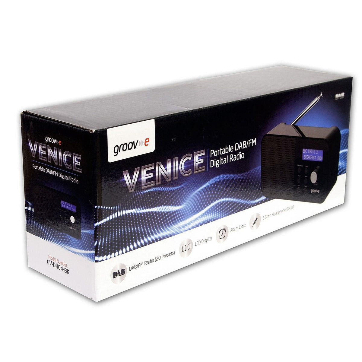 Groov-E Venice Portable DAB/FM Digital Radio - Black | GVDR04 from DID Electrical - guaranteed Irish, guaranteed quality service. (6977574633660)