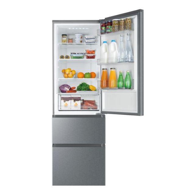 Haier 330L No Frost Freestanding Fridge Freezer - Platinum Inox | HTR3619FNMP from DID Electrical - guaranteed Irish, guaranteed quality service. (6977613922492)