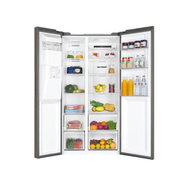 Haier 515L Total No Frost American Fridge Freezer - Grey | HSR3918FIMP from DID Electrical - guaranteed Irish, guaranteed quality service. (6977613889724)
