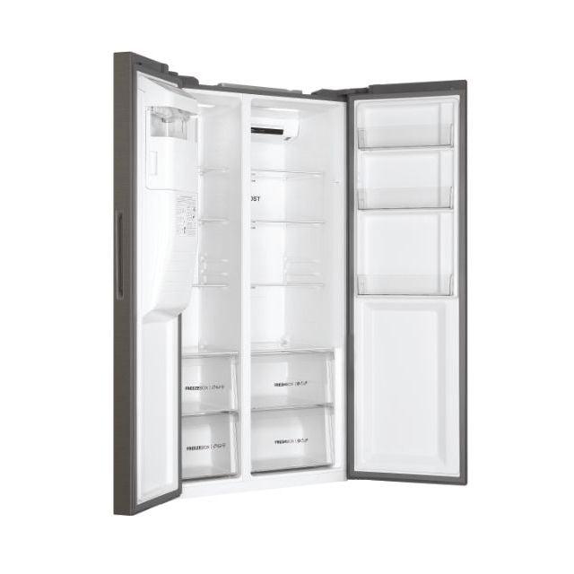 Haier 515L Total No Frost American Fridge Freezer - Grey | HSR3918FIMP from DID Electrical - guaranteed Irish, guaranteed quality service. (6977613889724)